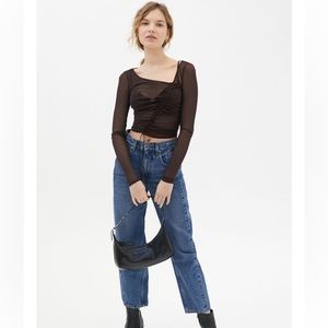 Urban Outfitters Shona Cinched Mesh Top